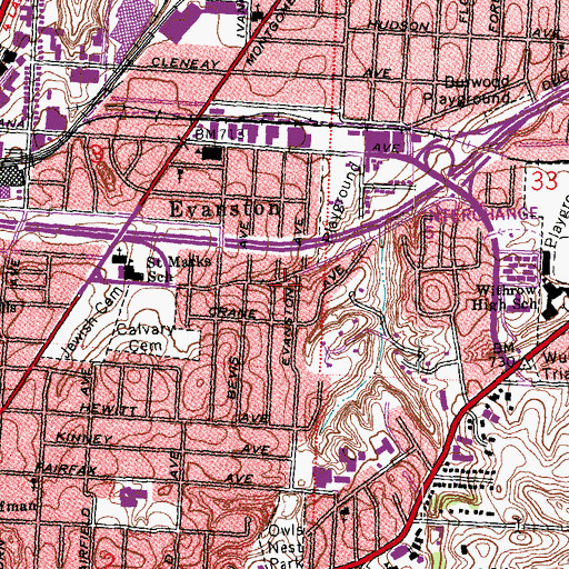 Topographic Map of Second Missionary Baptist Church, OH