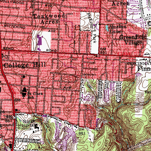 Topographic Map of Second Peter Baptist Church, OH