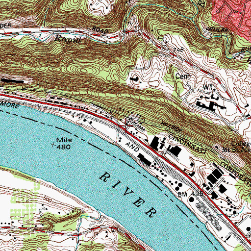 Topographic Map of South Bend Union Chapel, OH