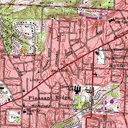 Topographic Map of Straitgate Church, OH