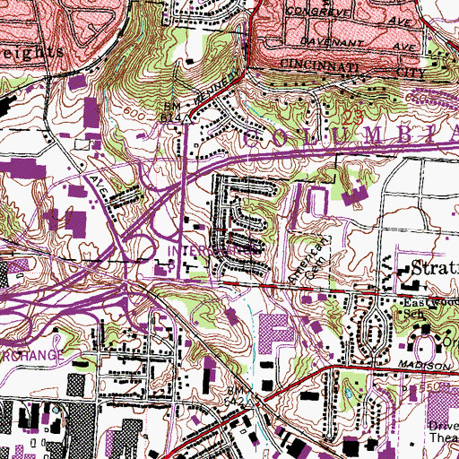 Topographic Map of Trinity Presbyterian Church, OH
