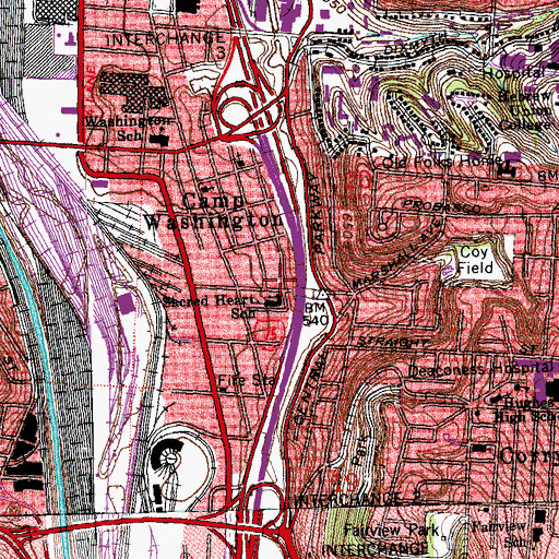 Topographic Map of True Church of God, OH