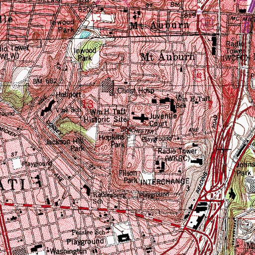 Topographic Map of True Holiness Church of God, OH