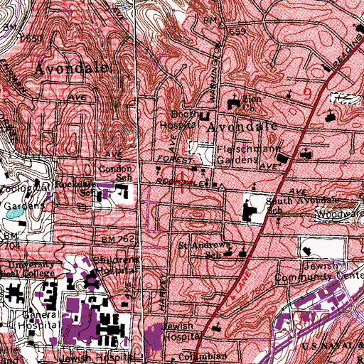 Topographic Map of Truth Temple House of Meditation, OH