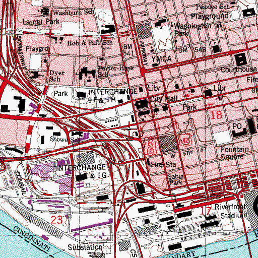 Topographic Map of Union Baptist Church, OH