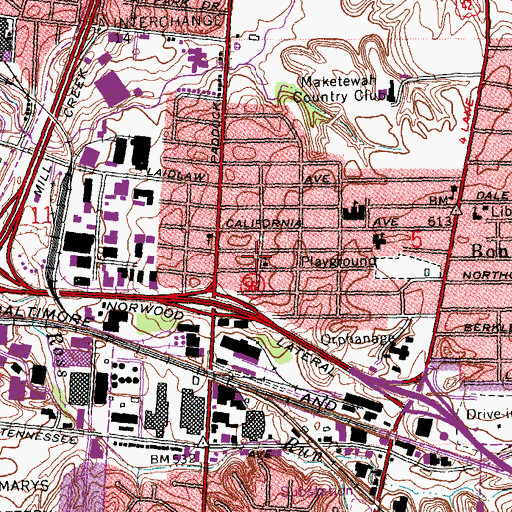 Topographic Map of United Prayer Temple, OH