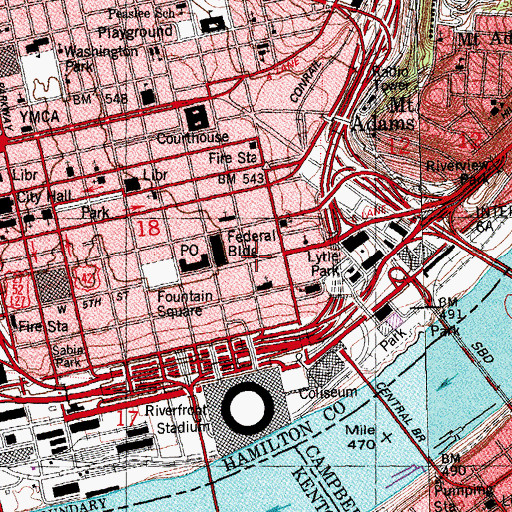 Topographic Map of Unity Church, OH