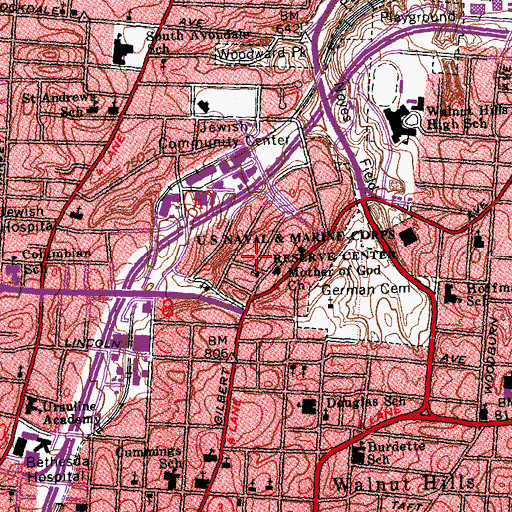 Topographic Map of Zion Hope Baptist Church, OH