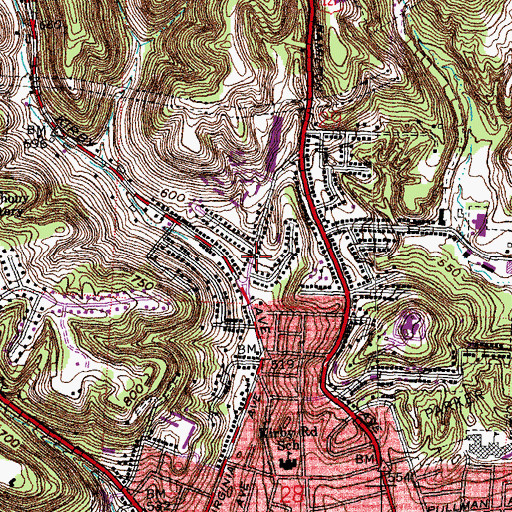 Topographic Map of Zion Temple Baptist Church, OH