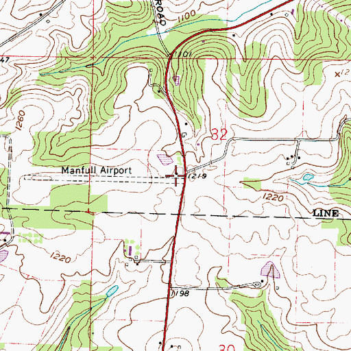 Topographic Map of Parsons Airport, OH