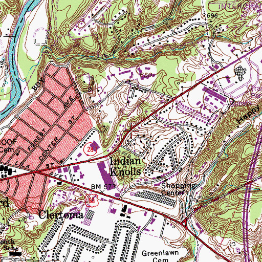 Topographic Map of Eastern Baptist Seminary, OH