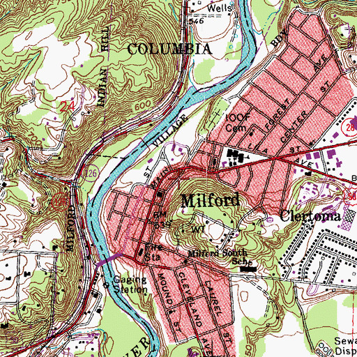 Topographic Map of Saint Paul African Methodist Episcopal Church, OH