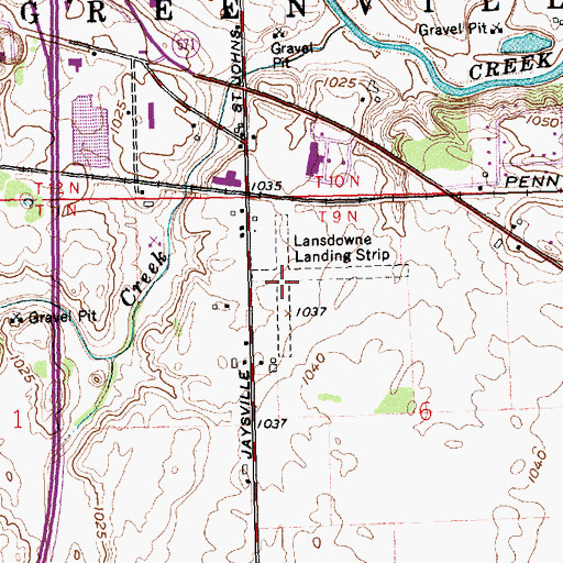 Topographic Map of Lansdowne Landing Strip (historical), OH