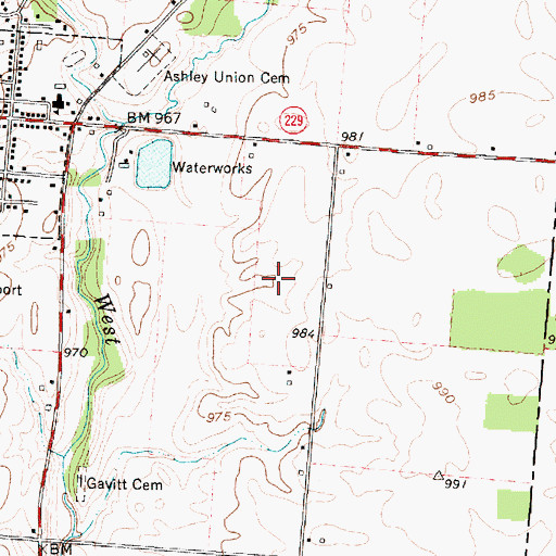 Topographic Map of Richardson Airport (historical), OH