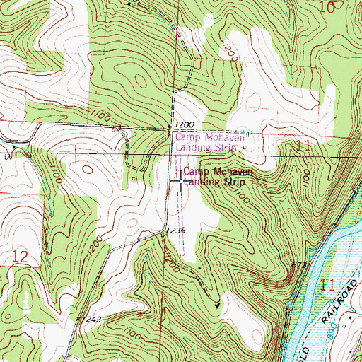 Topographic Map of Camp Mohaven Landing Strip (historical), OH