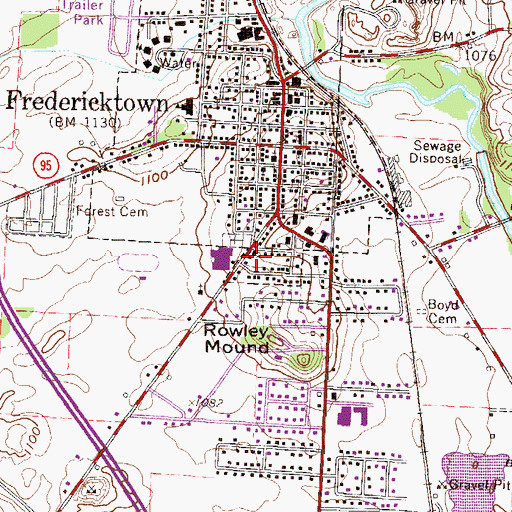 Topographic Map of First Church of God, OH