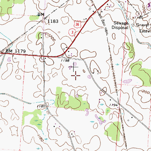 Topographic Map of Table Rock Golf Course, OH
