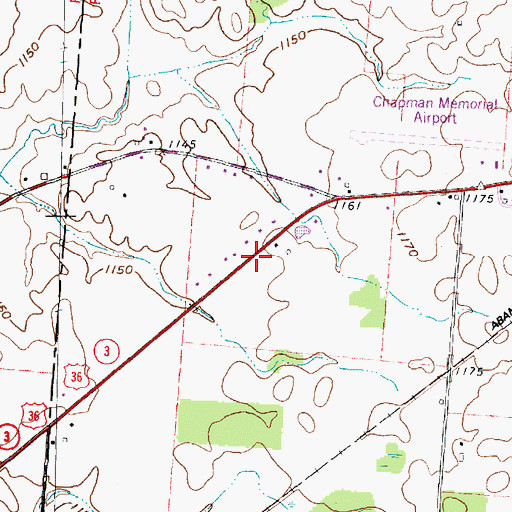 Topographic Map of Wyandot Golf Course, OH