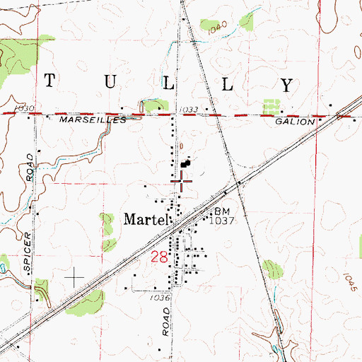 Topographic Map of Martel United Methodist Church, OH