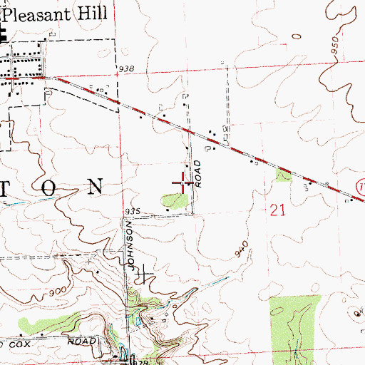 Topographic Map of Bashore Airport, OH