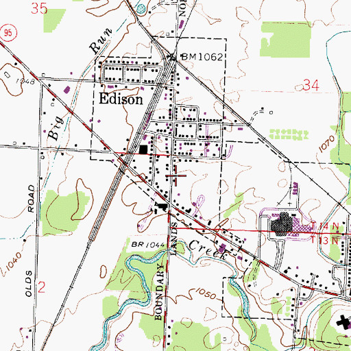 Topographic Map of Edison United Methodist Church, OH