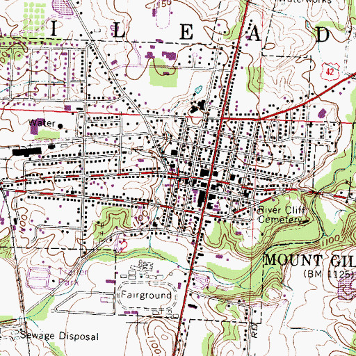 Topographic Map of First Baptist Church, OH