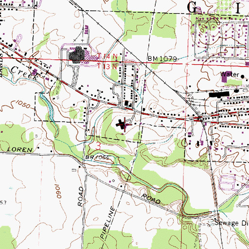 Topographic Map of Morrow County Hospital, OH