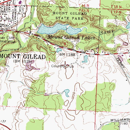 Topographic Map of Pine Lakes Golf Club, OH