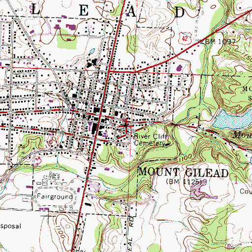 Topographic Map of Trinity United Methodist Church, OH