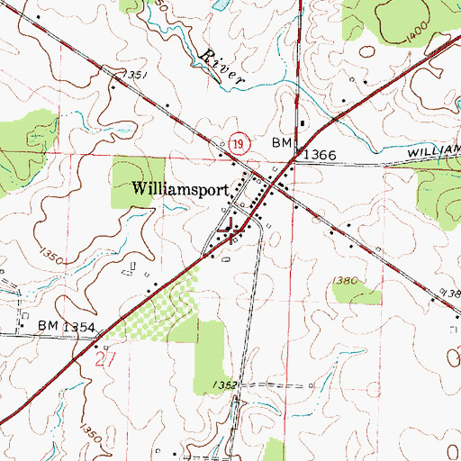 Topographic Map of Williamsport United Methodist Church, OH