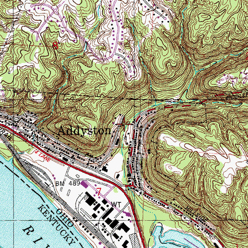 Topographic Map of Addyston Baptist Church, OH