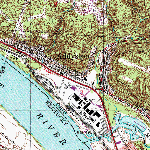 Topographic Map of Addyston United Methodist Church, OH
