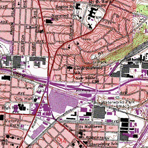 Topographic Map of Annointed Church of the Living God, OH