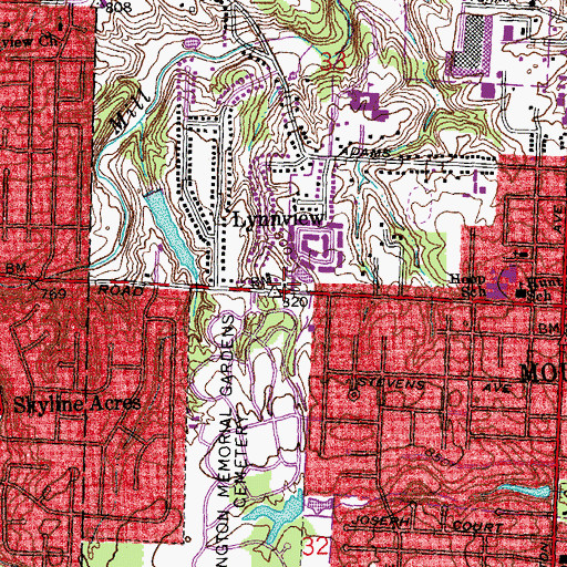 Topographic Map of Arlington Church of Christ, OH
