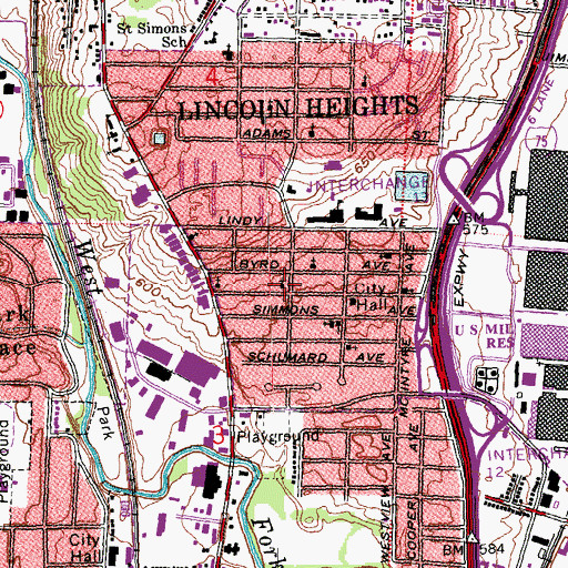Topographic Map of Assembly of Yahveh, OH