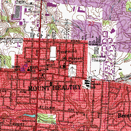 Topographic Map of Assumption School, OH