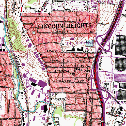 Topographic Map of Bethesda Holy Temple, OH