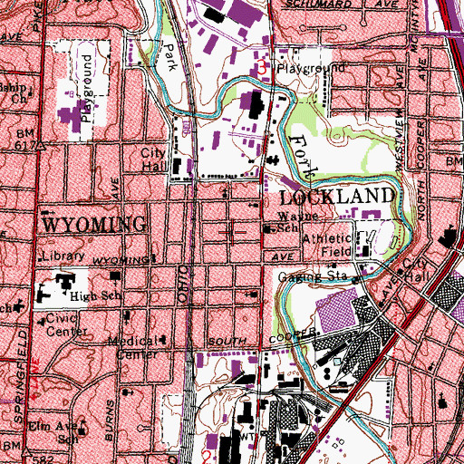 Topographic Map of Burress Temple Church of God, OH