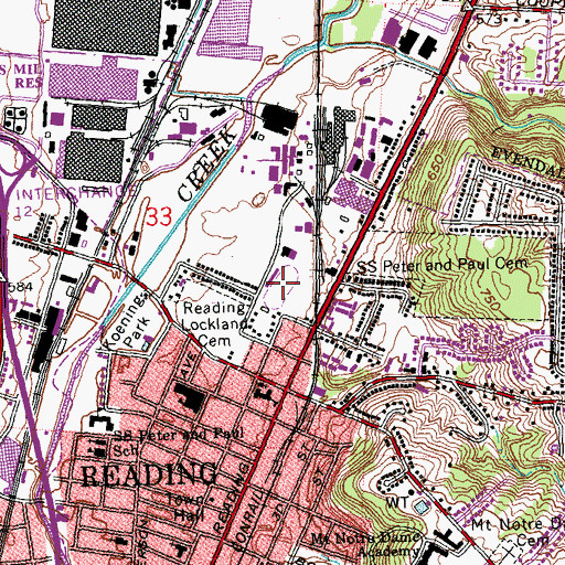Topographic Map of Centennial Park, OH