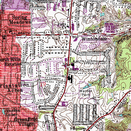Topographic Map of Central Baptist Church, OH