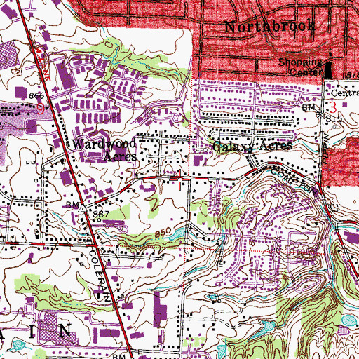 Topographic Map of Charity United Baptist Church, OH