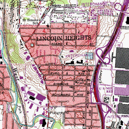 Topographic Map of Christ Memorial Baptist Church, OH