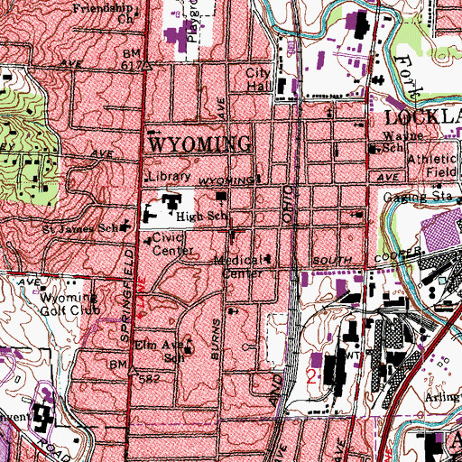 Topographic Map of Church of Ascension and Holy Trinity, OH