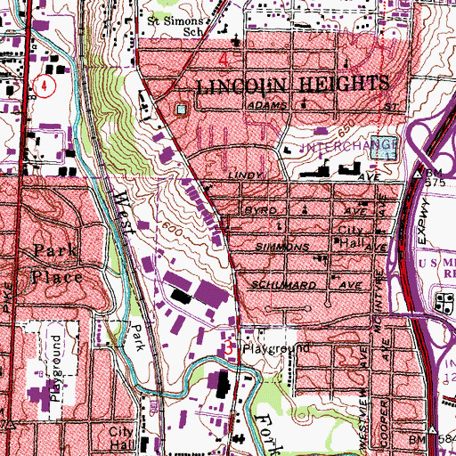 Topographic Map of Church of Christ Written in Heaven, OH