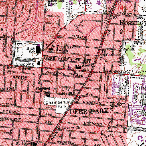 Topographic Map of Church of God of Prophecy, OH