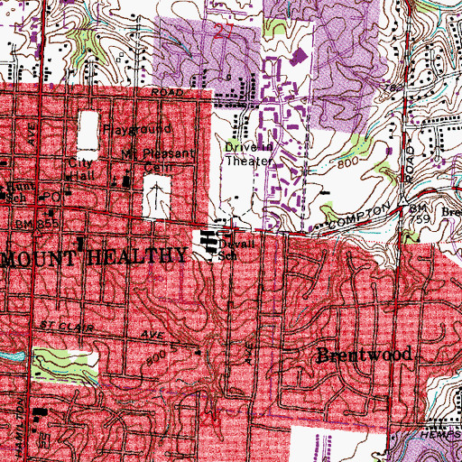 Topographic Map of Cincinnati Chinese Church, OH