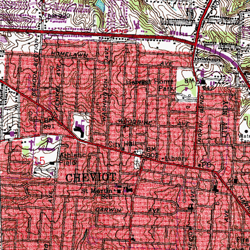 Topographic Map of Cornerstone Christian Academy, OH