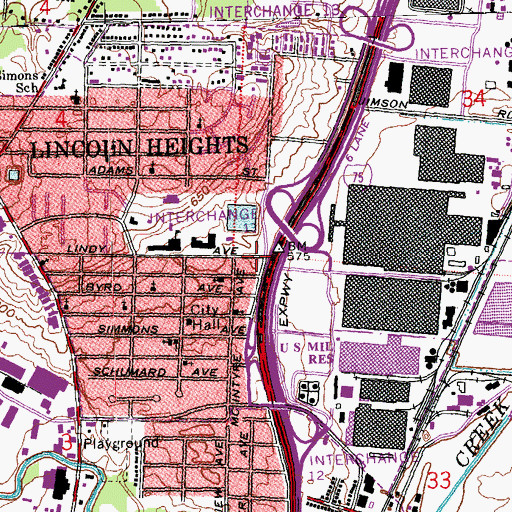Topographic Map of First Baptist Church, OH