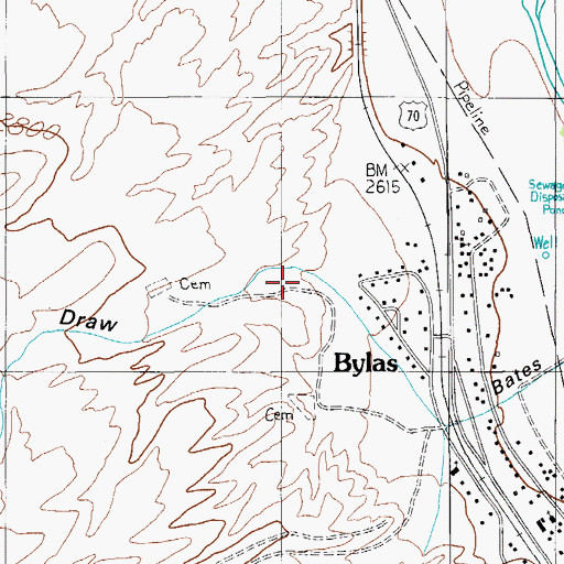 Topographic Map of Bates Draw, AZ