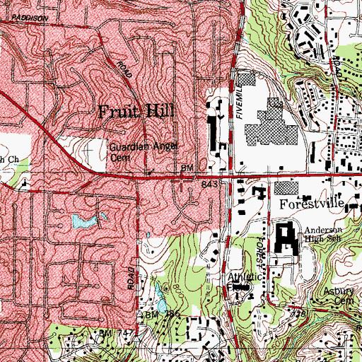 Topographic Map of First Church of Christ Scientist, OH